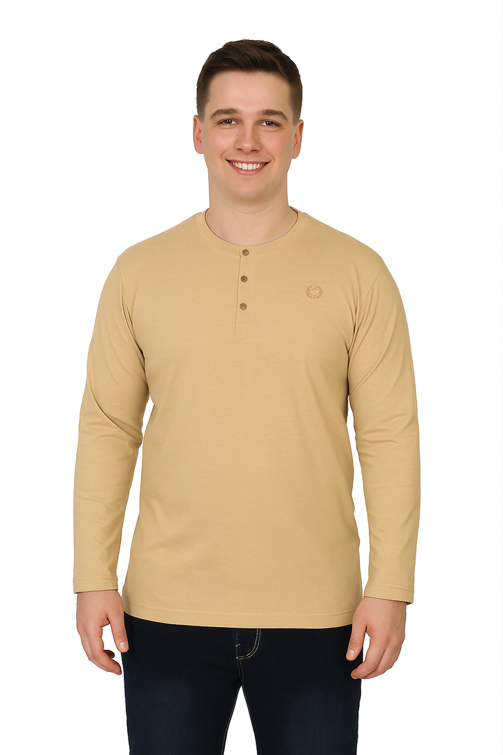 Men’s Full Sleeve Henley T-Shirt – Big & Tall