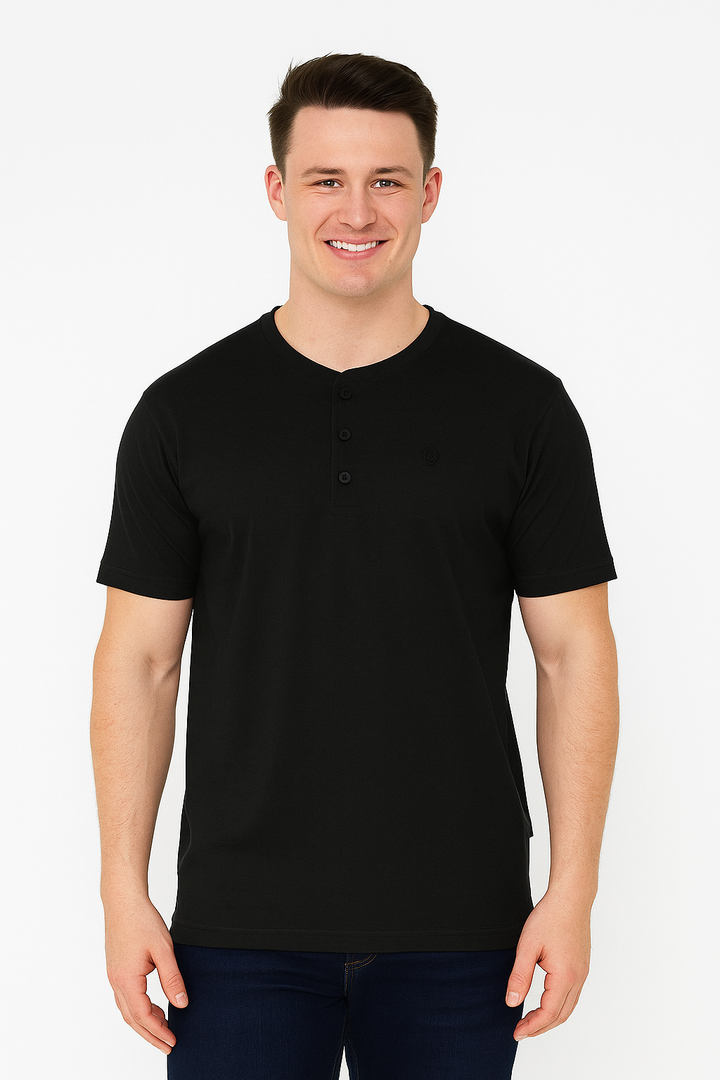 Men’s Henley Neck Half Sleeve T-Shirt