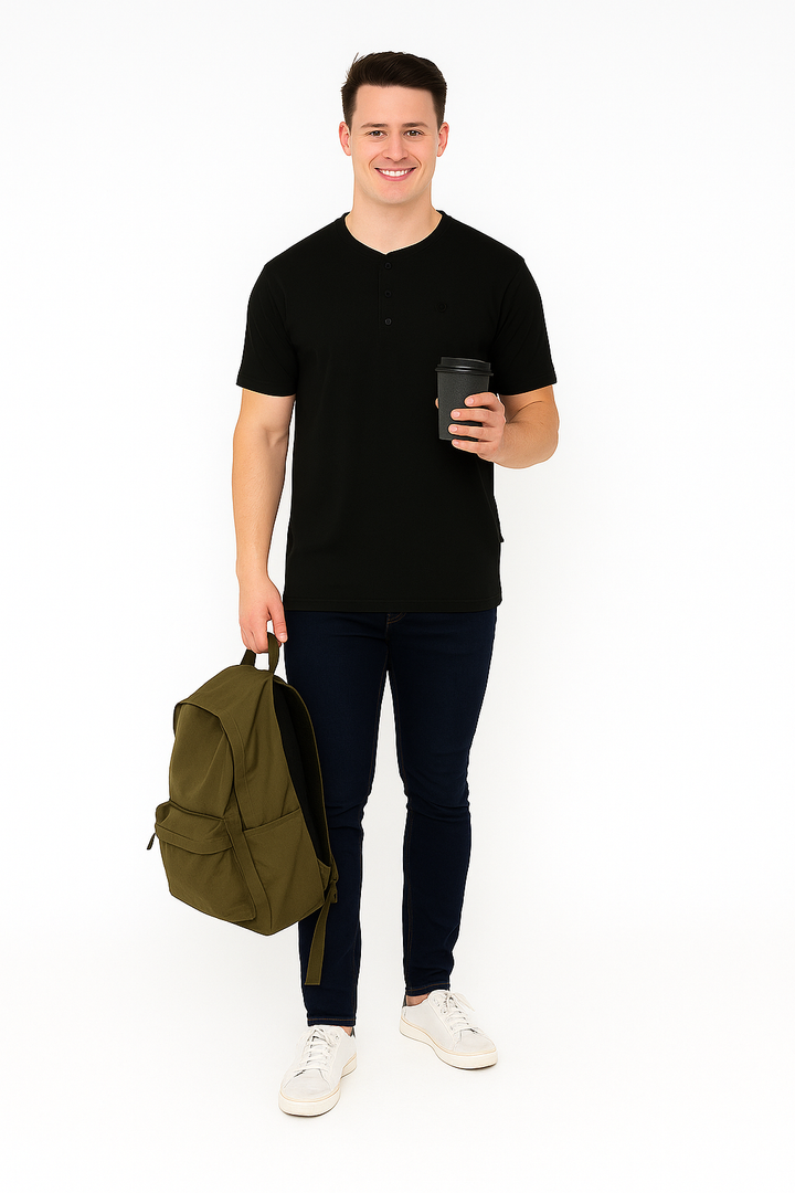 Men’s Henley Neck Half Sleeve T-Shirt