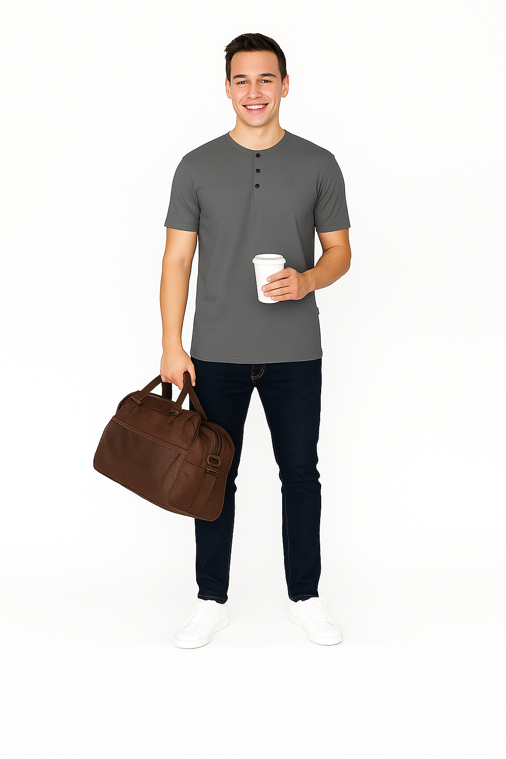 Men’s Henley Neck Half Sleeve T-Shirt