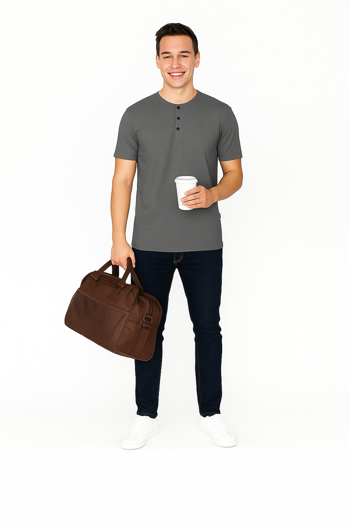 Men’s Henley Neck Half Sleeve T-Shirt