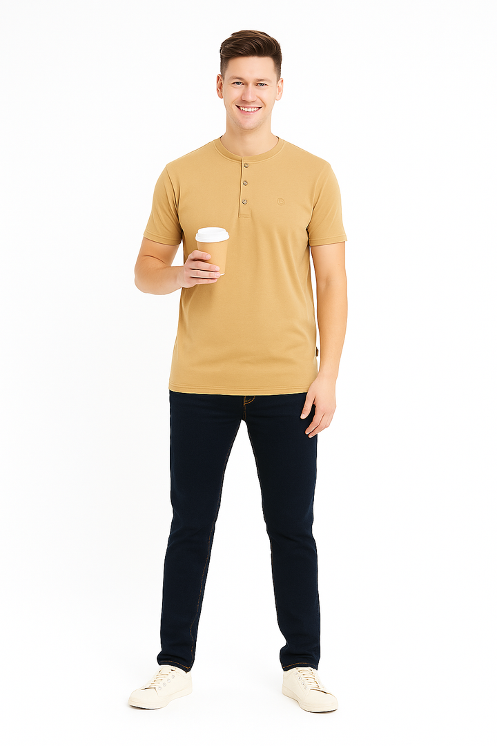 Men’s Henley Neck Half Sleeve T-Shirt