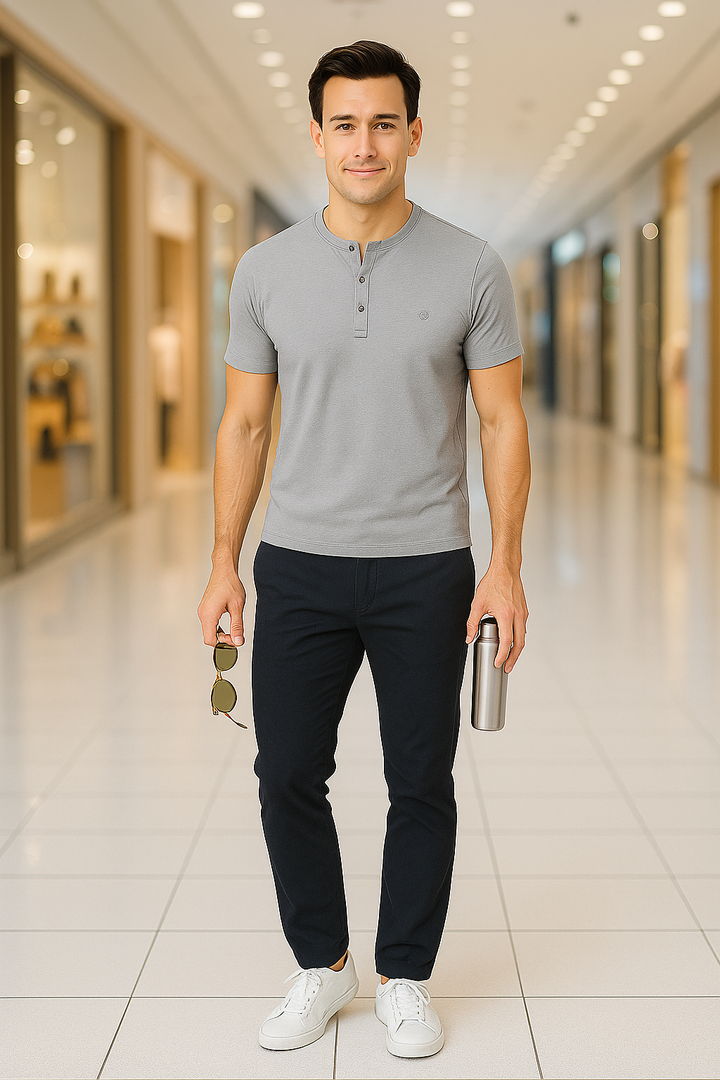 Men’s Henley Neck Half Sleeve T-Shirt