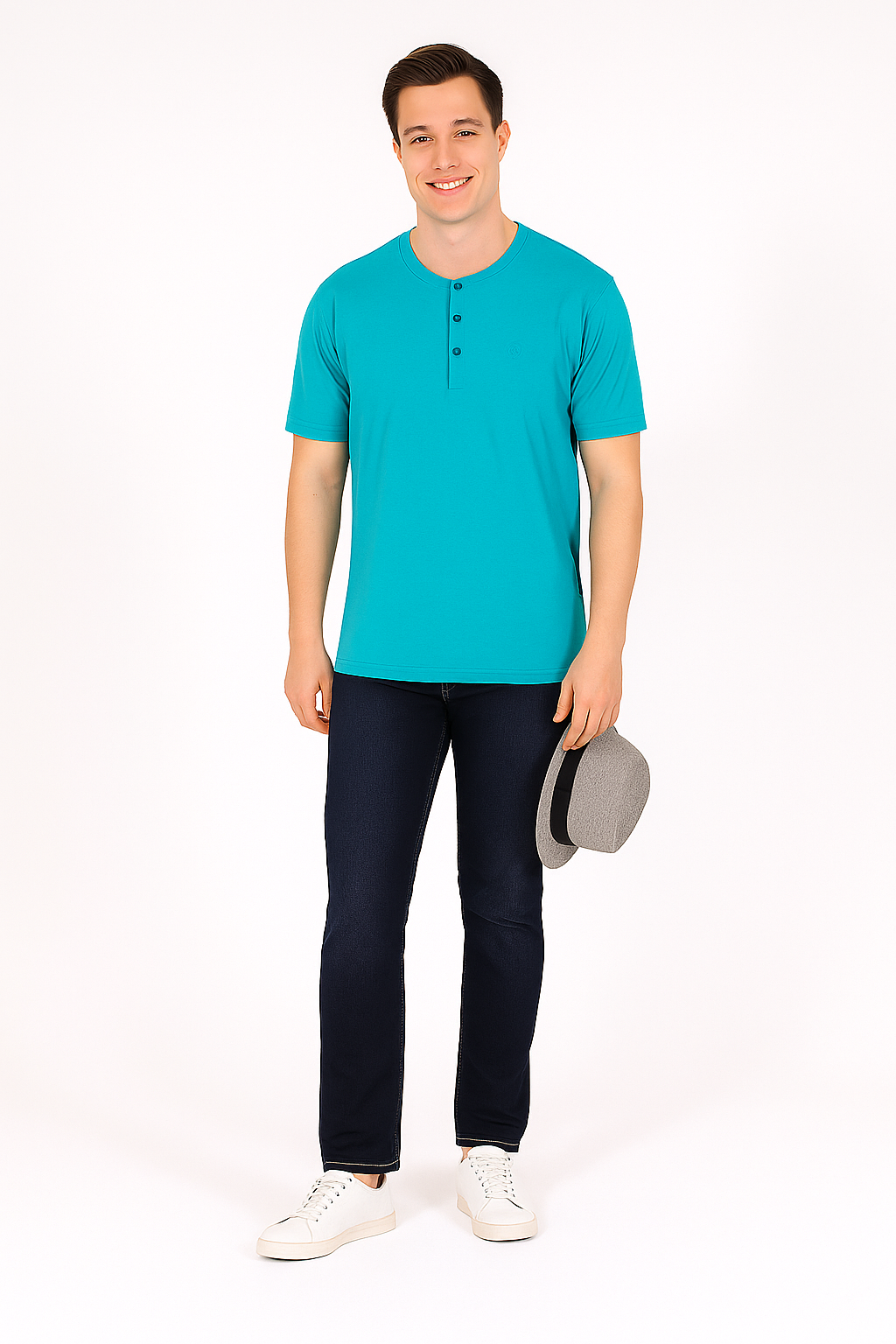 Men’s Henley Neck Half Sleeve T-Shirt