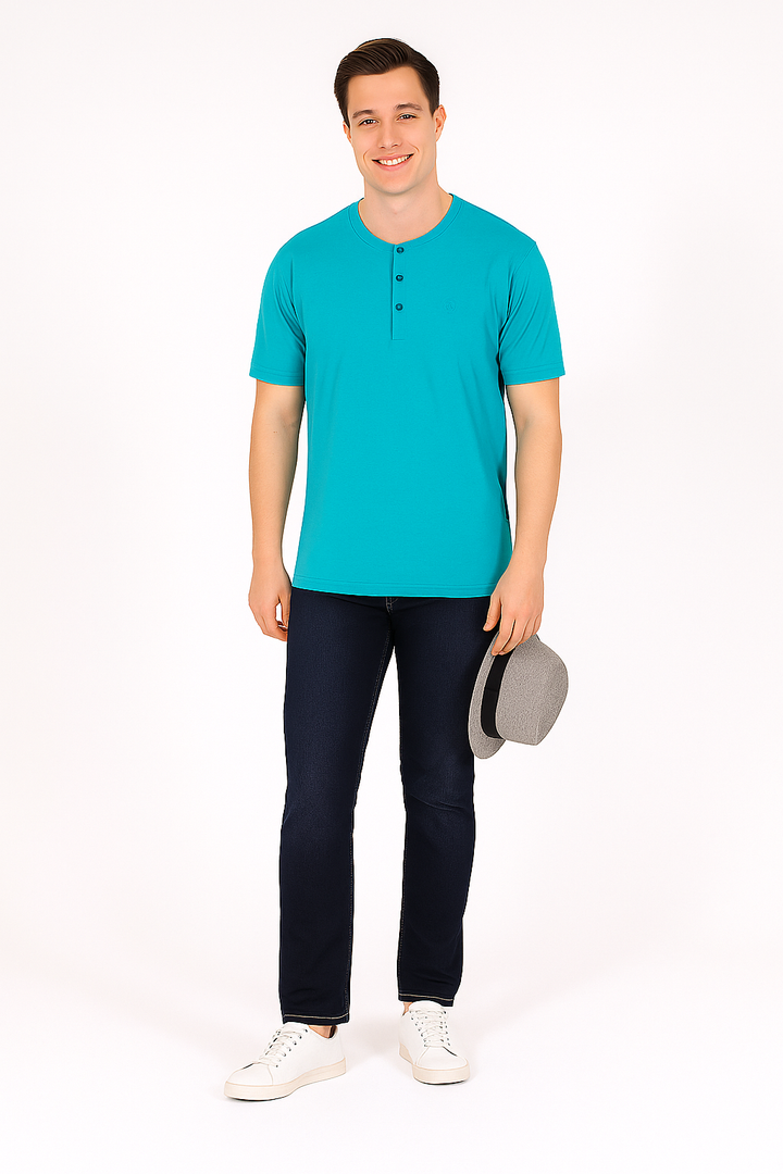 Men’s Henley Neck Half Sleeve T-Shirt