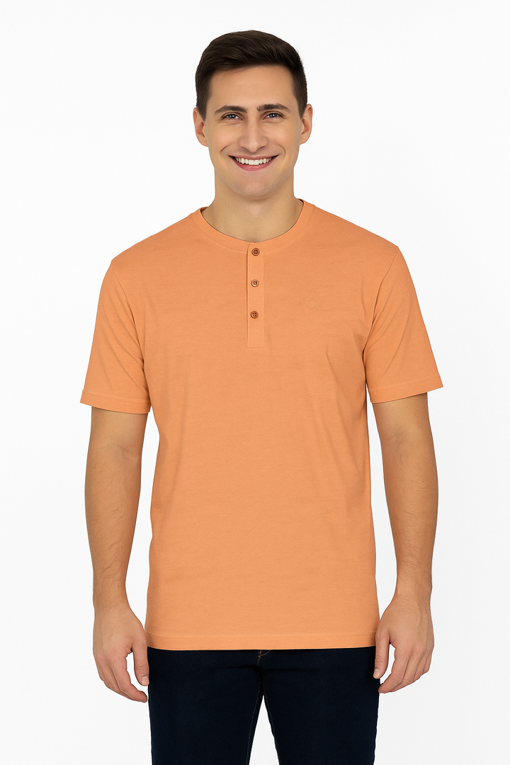 Men’s Henley Neck Half Sleeve T-Shirt
