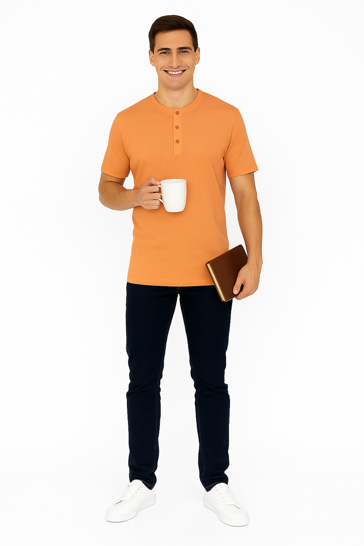 Men’s Henley Neck Half Sleeve T-Shirt