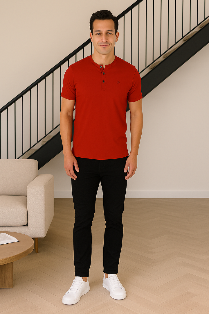 Men’s Henley Neck Half Sleeve T-Shirt