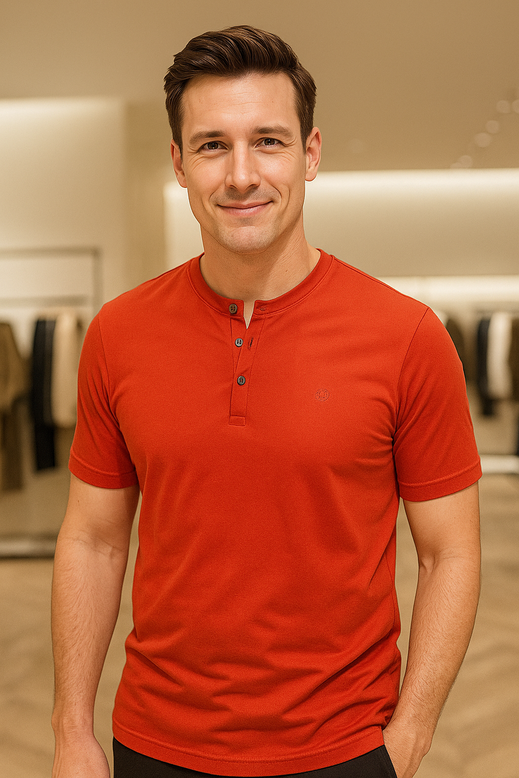 Men’s Henley Neck Half Sleeve T-Shirt