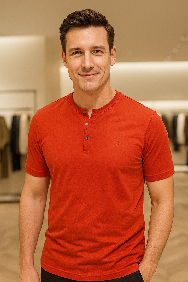 Men’s Henley Neck Half Sleeve T-Shirt