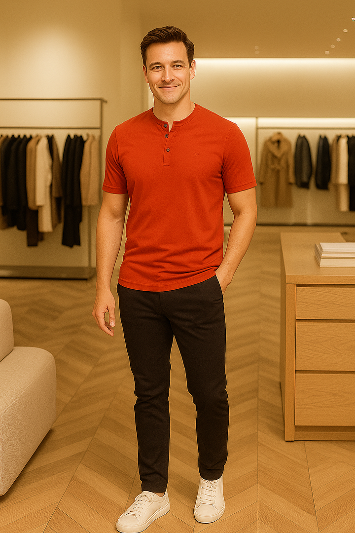 Men’s Henley Neck Half Sleeve T-Shirt