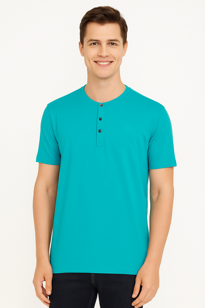 Men’s Henley Neck Half Sleeve T-Shirt