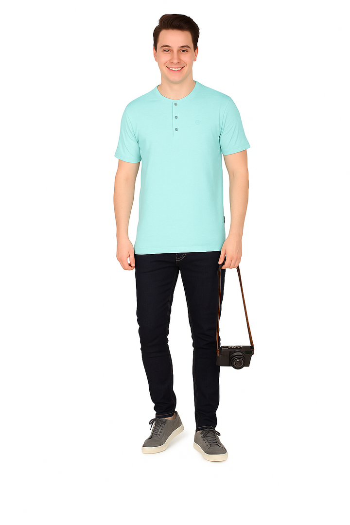 Men’s Henley Neck Half Sleeve T-Shirt