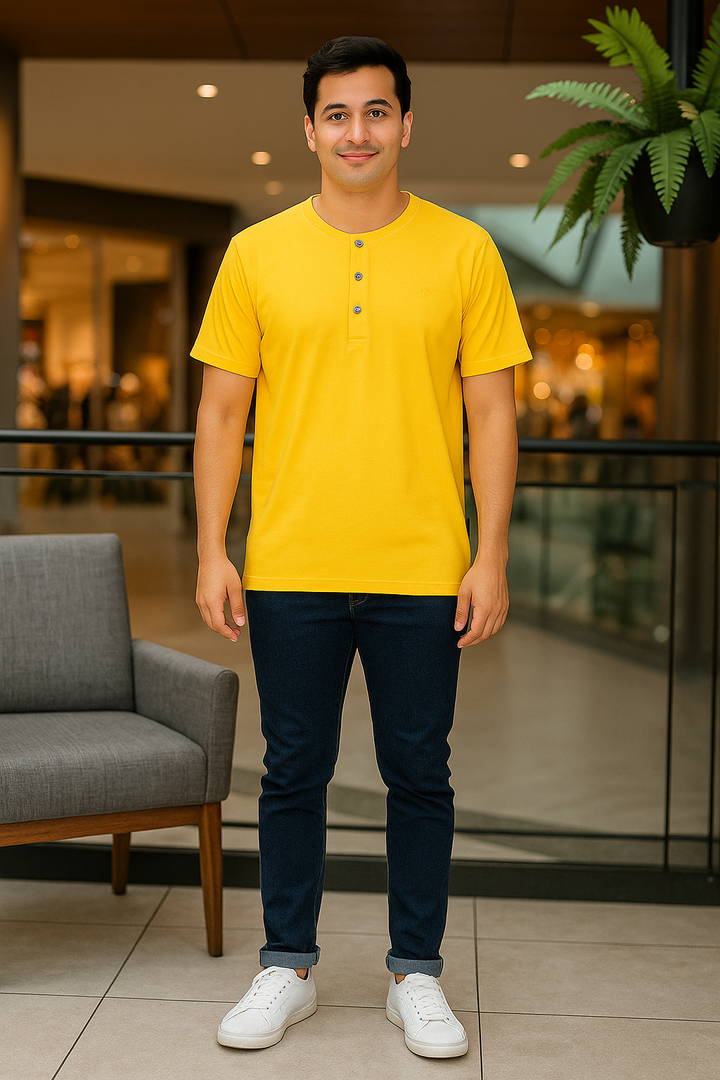 Men’s Henley Neck Half Sleeve T-Shirt