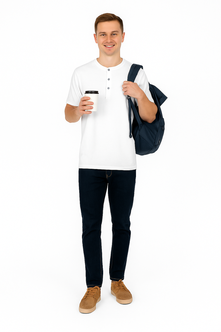 Men’s Henley Neck Half Sleeve T-Shirt