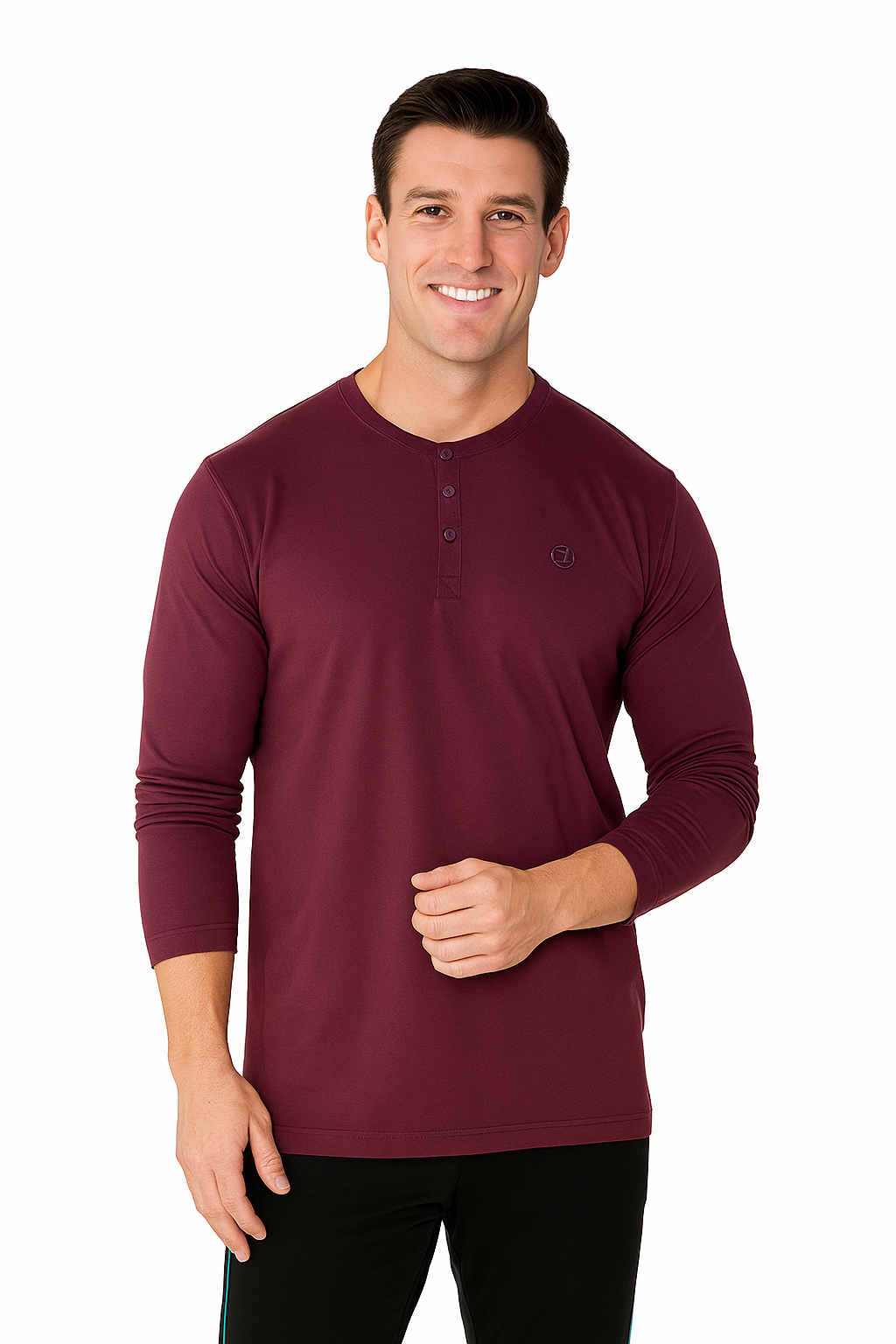 Men’s Henley Neck Full Sleeve T-Shirt