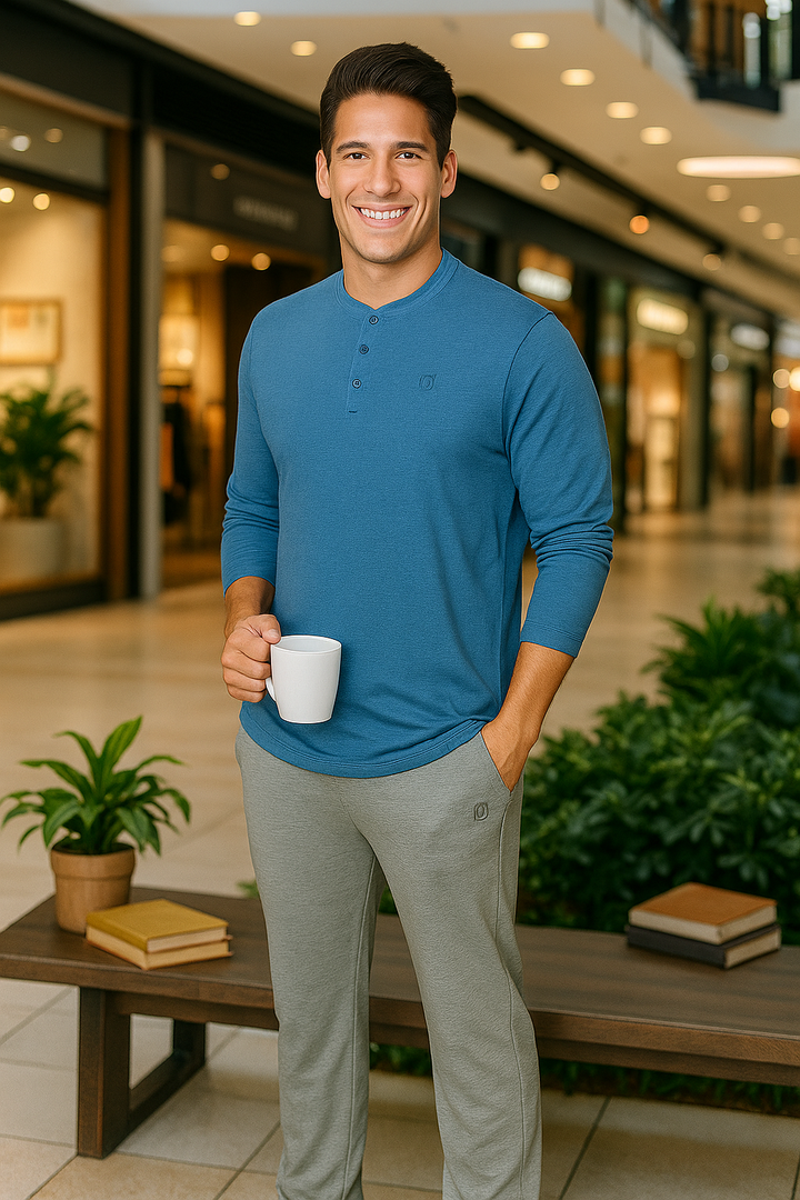 Men’s Henley Neck Full Sleeve T-Shirt - Big & Tall