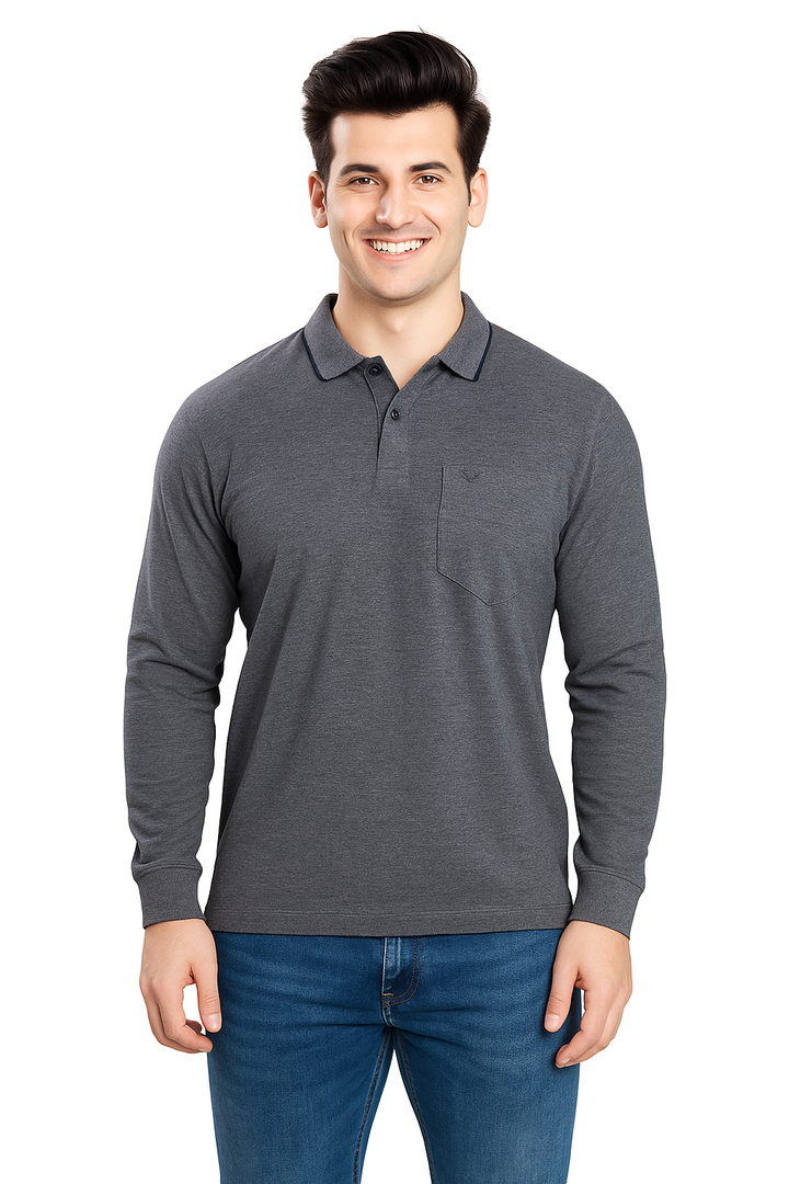 Men’s Full Sleeve Polo T-Shirt – Classic Casual Wear