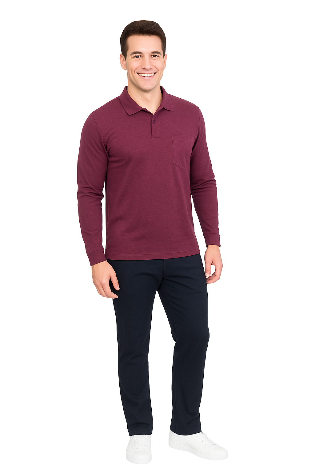 Men’s Full Sleeve Polo T-Shirt – Classic Casual Wear
