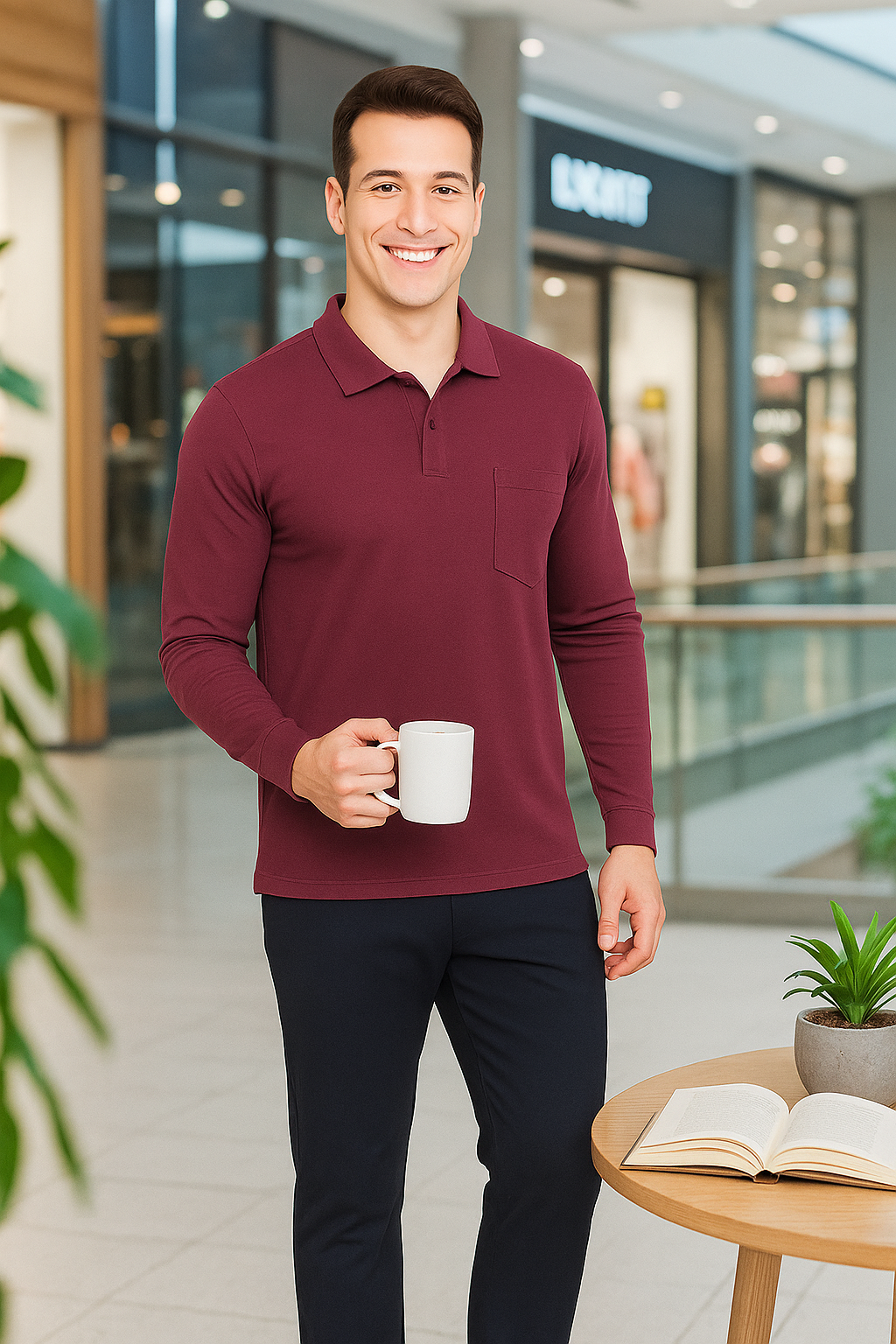 Men’s Full Sleeve Polo T-Shirt – Classic Casual Wear