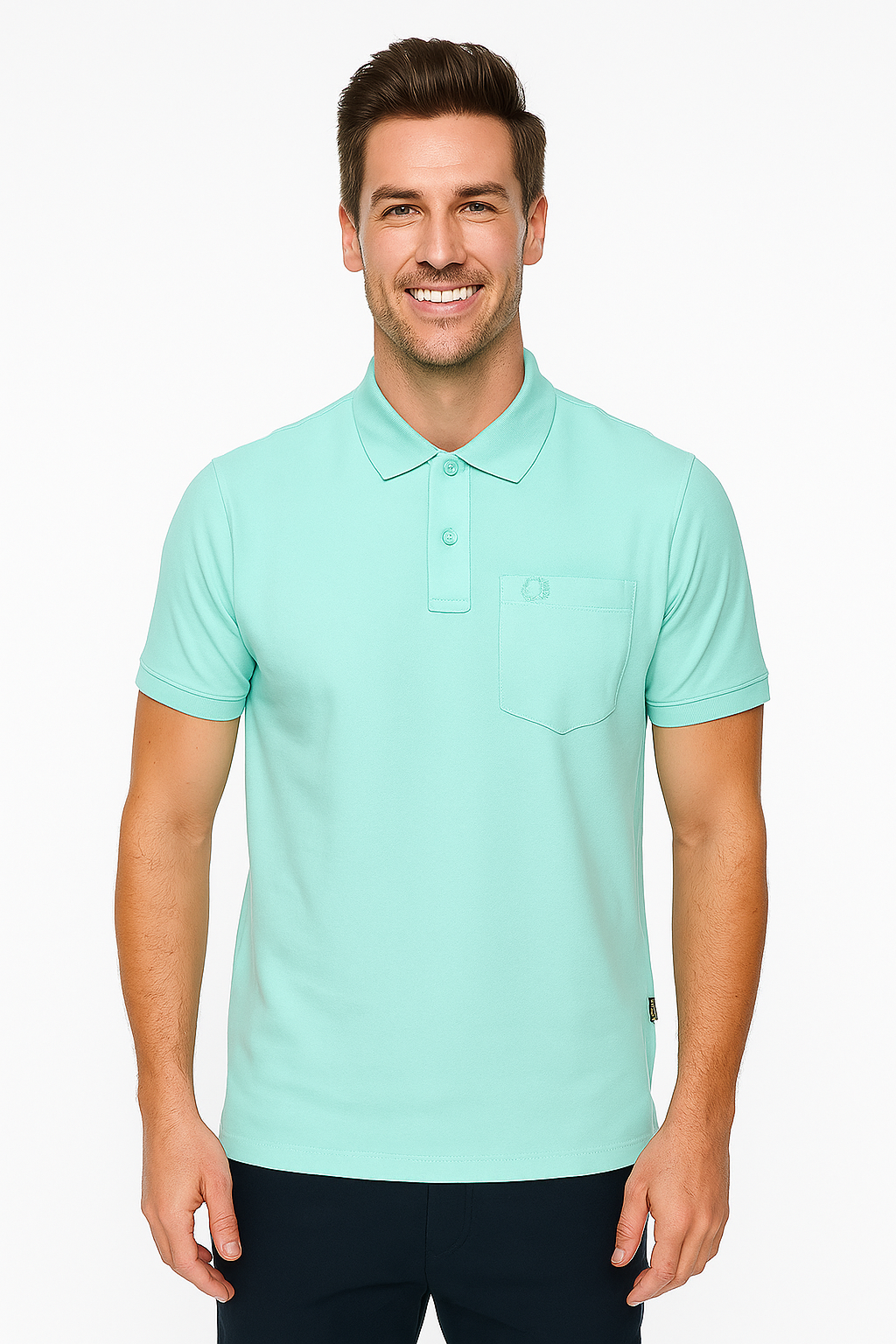 Men's Solid Piqué Polo with Pocket