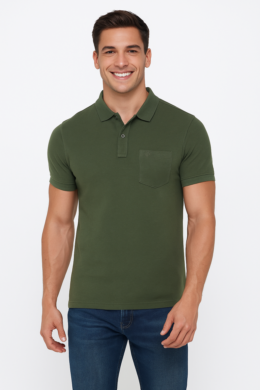 Men's Solid Piqué Polo with Pocket