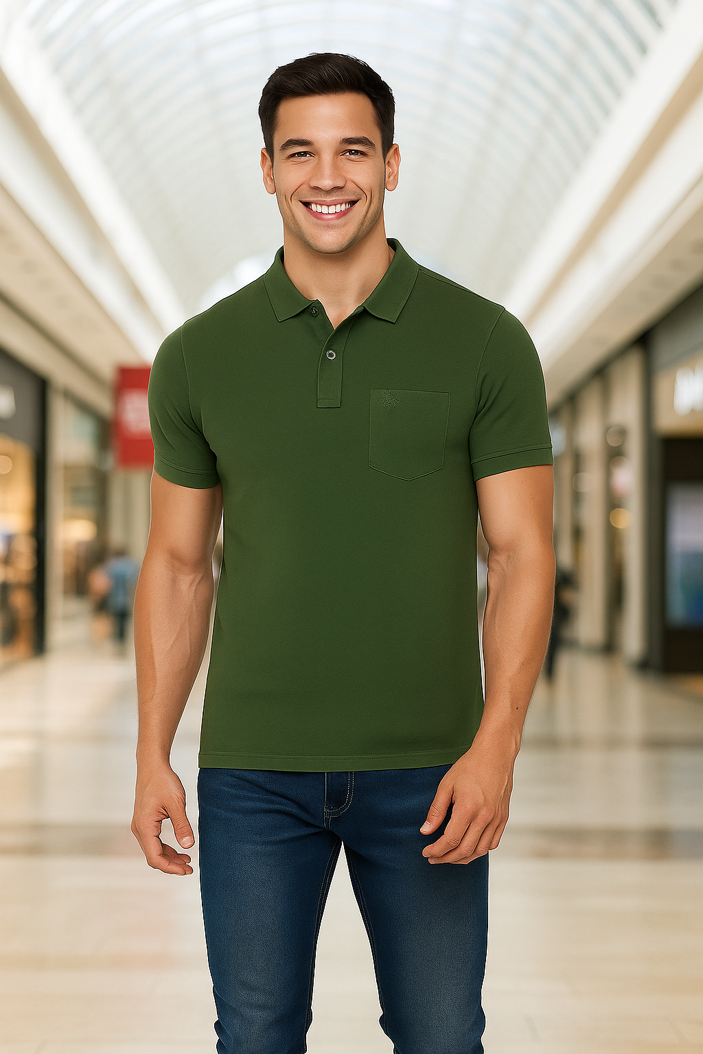 Men's Solid Piqué Polo with Pocket