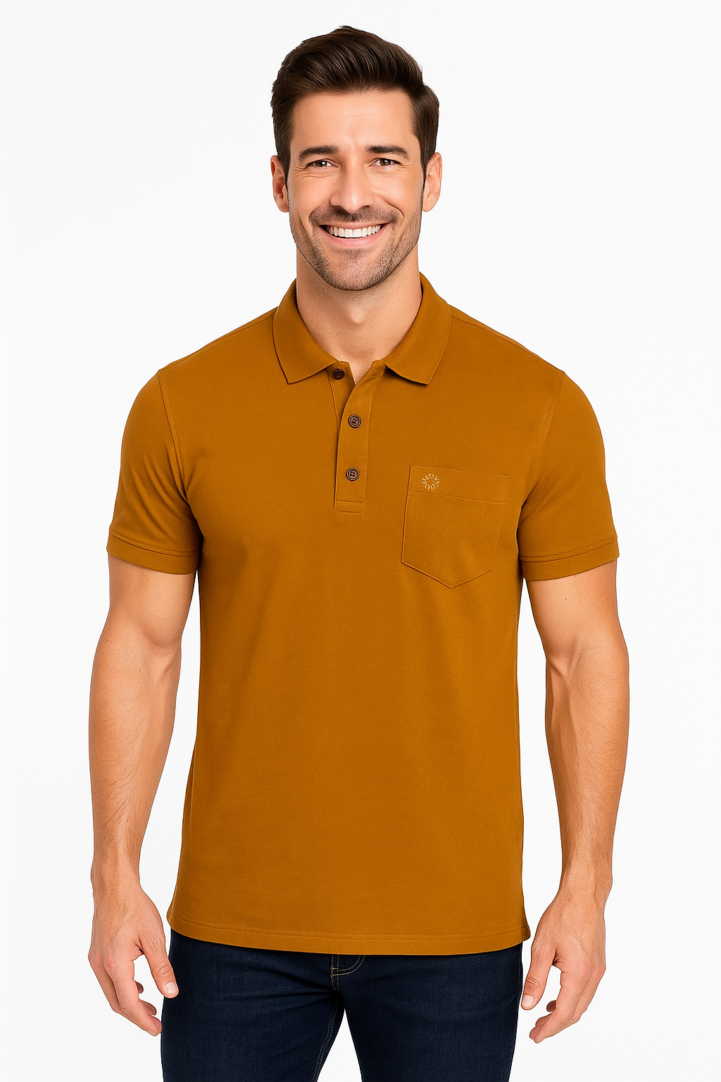 Men's Solid Piqué Polo with Pocket