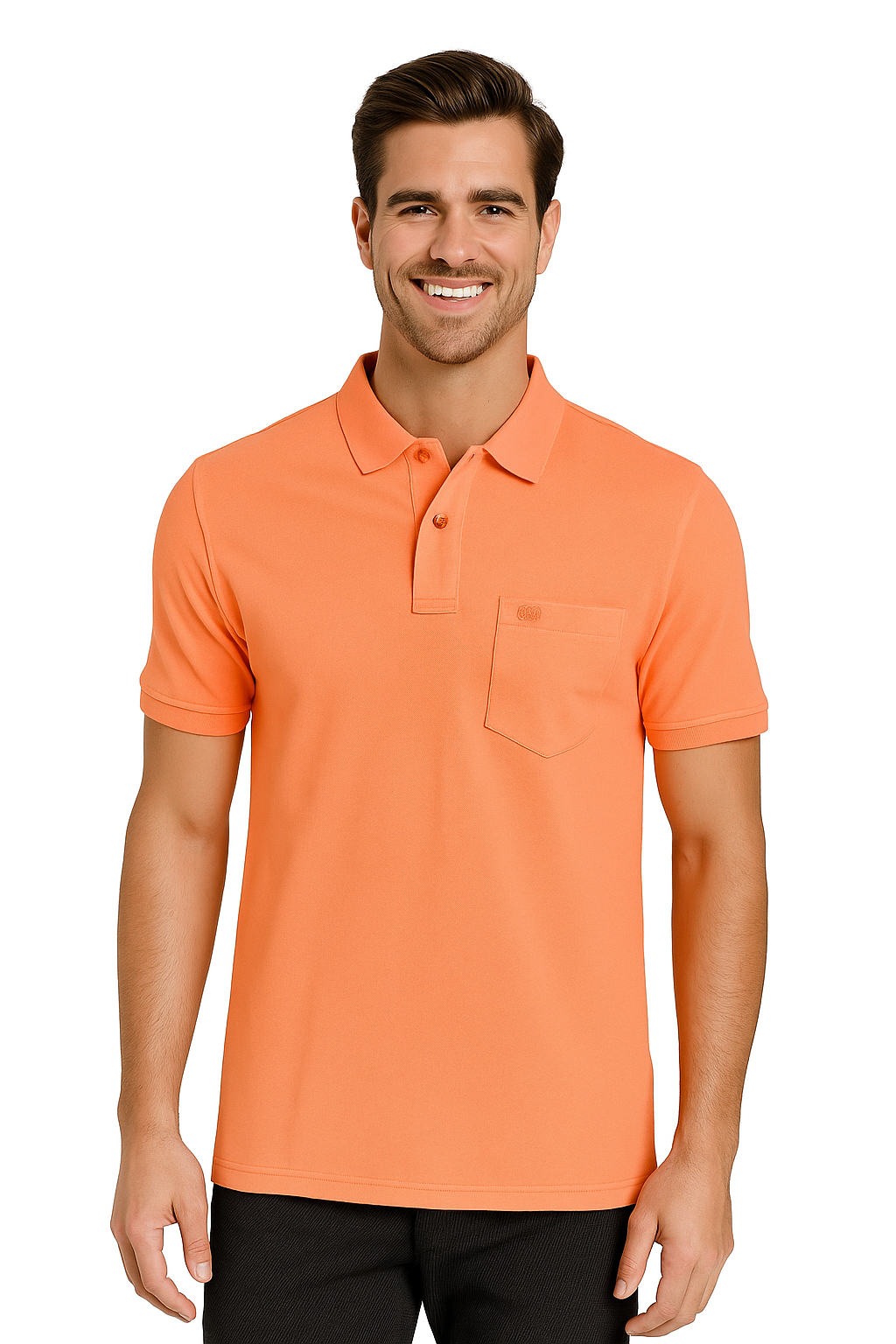 Men's Solid Piqué Polo with Pocket