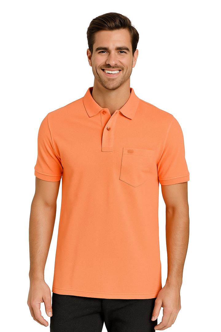 Men's Solid Piqué Polo with Pocket