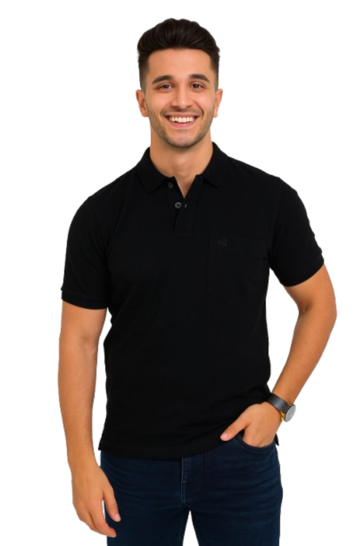 Men's Solid Piqué Polo with Pocket