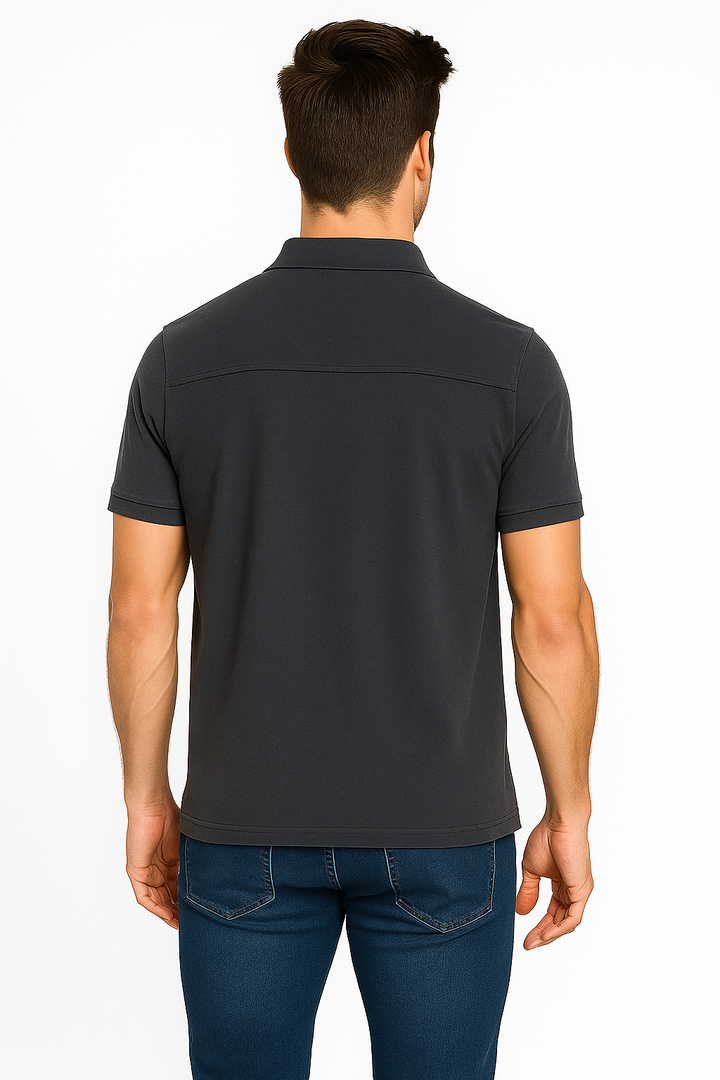 Men's Solid Piqué Polo with Pocket