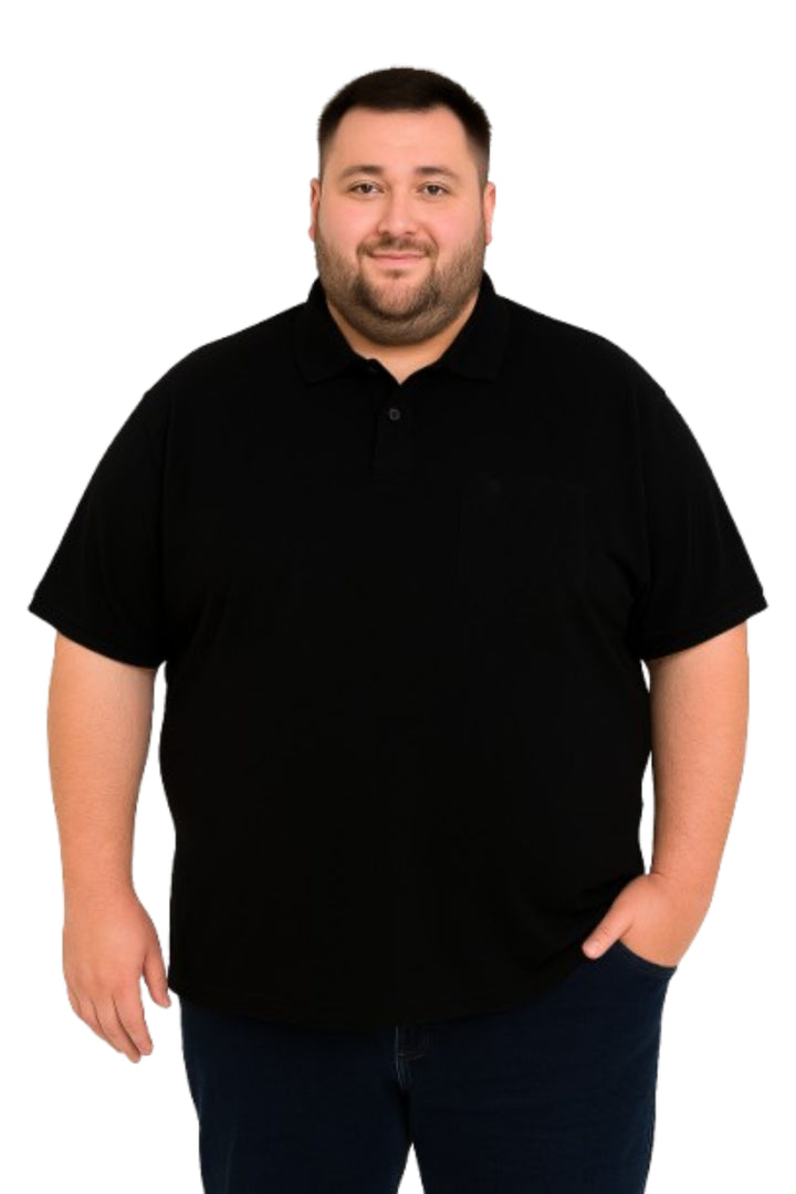 Men's Solid Piqué Polo with Pocket – Big & Tall