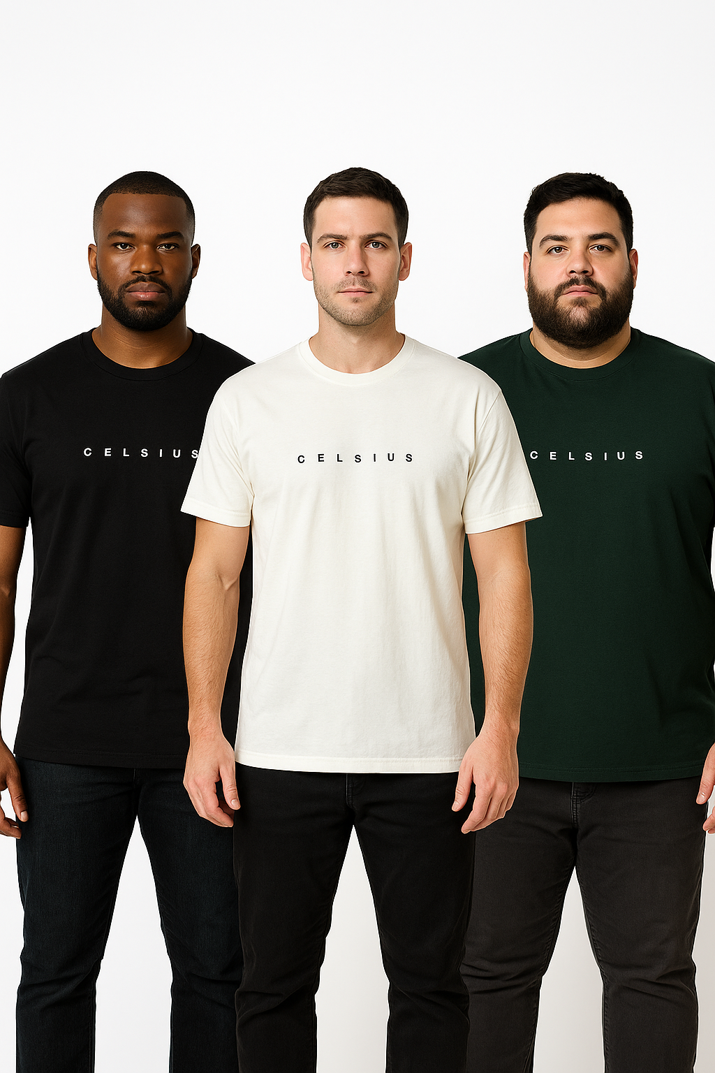 Men's Pack of 3 T-Shirts - Solid - Big & Tall