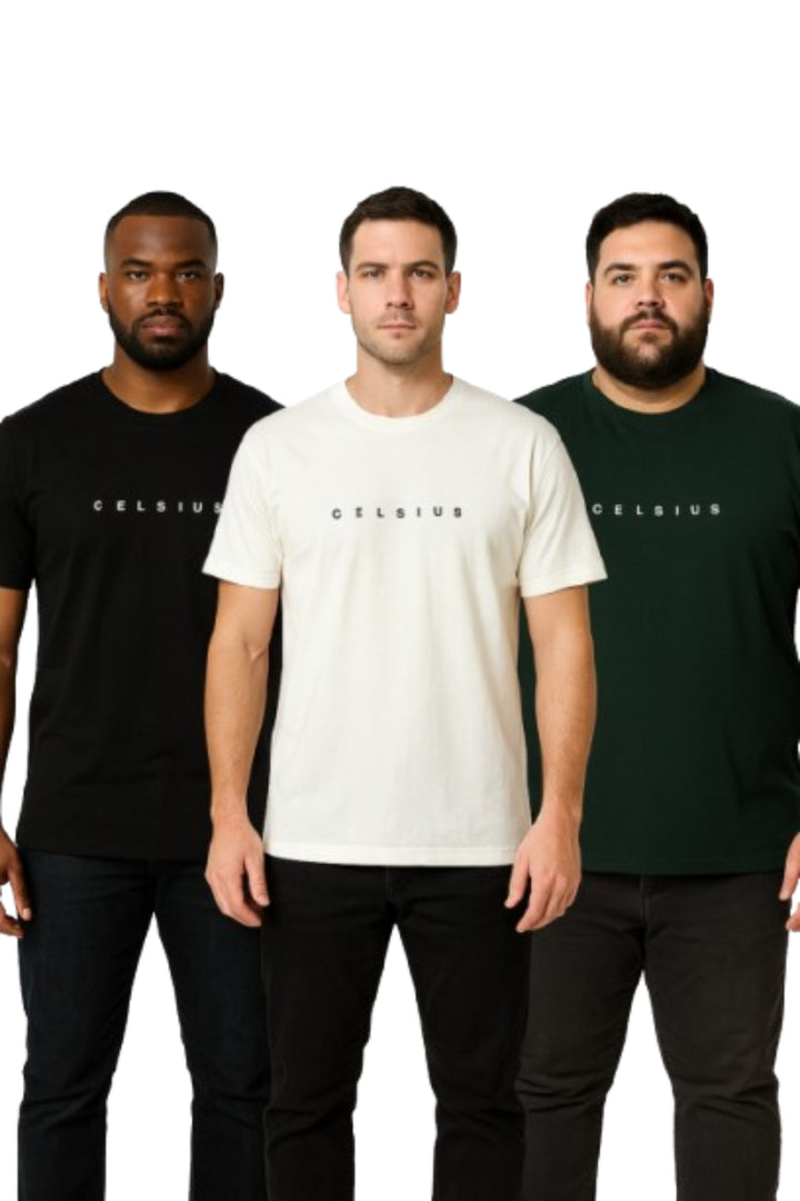 Men's Pack of 3 T-Shirts - Solid