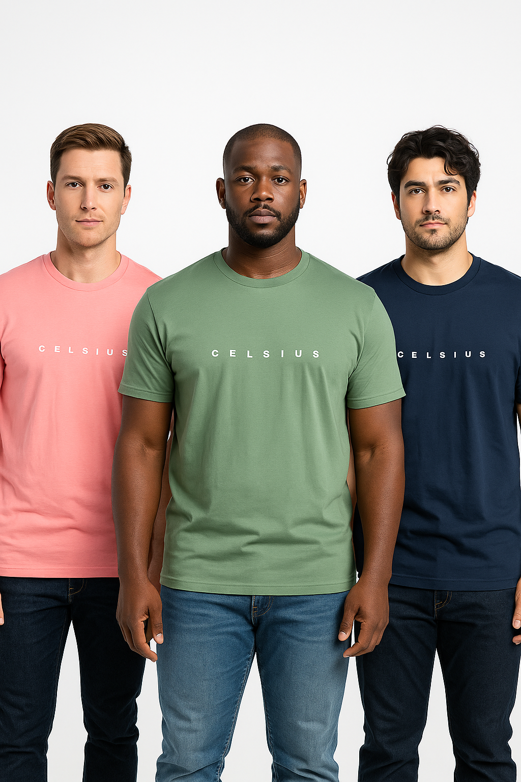 Men's Pack of 3 T-Shirts - Solid - Big & Tall