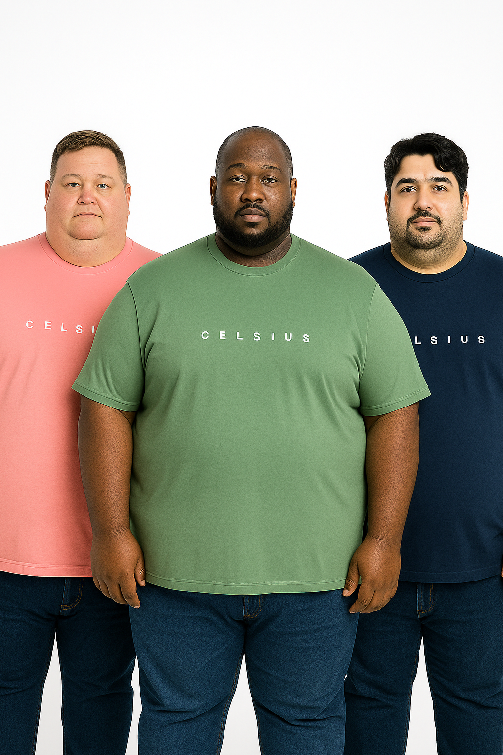 Men's Pack of 3 T-Shirts - Solid - Big & Tall