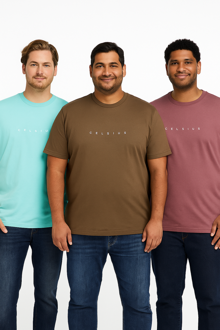 Men's Pack of 3 T-Shirts - Solid - Big & Tall