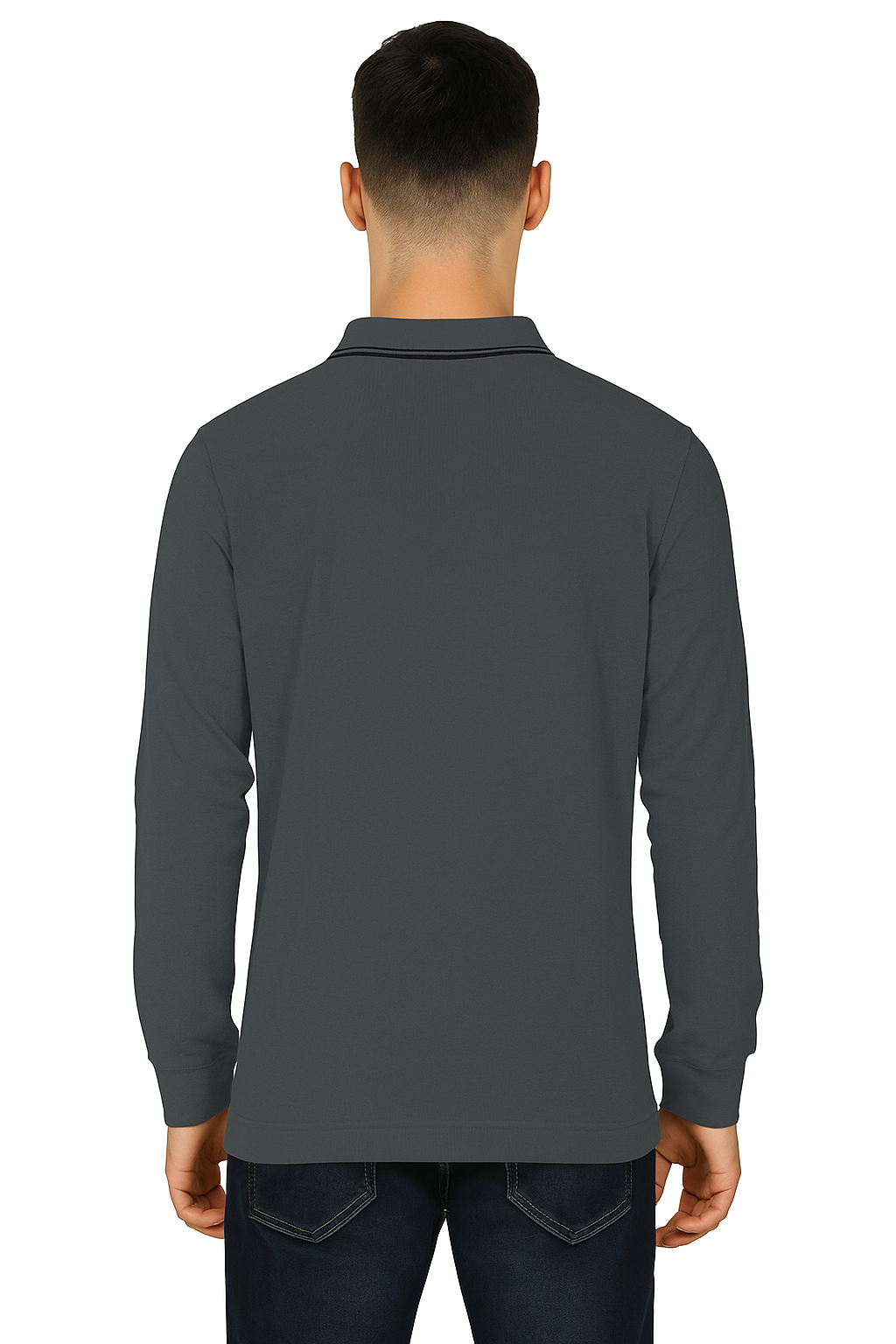 Men's Long Pique Sleeve Polo T-Shirt