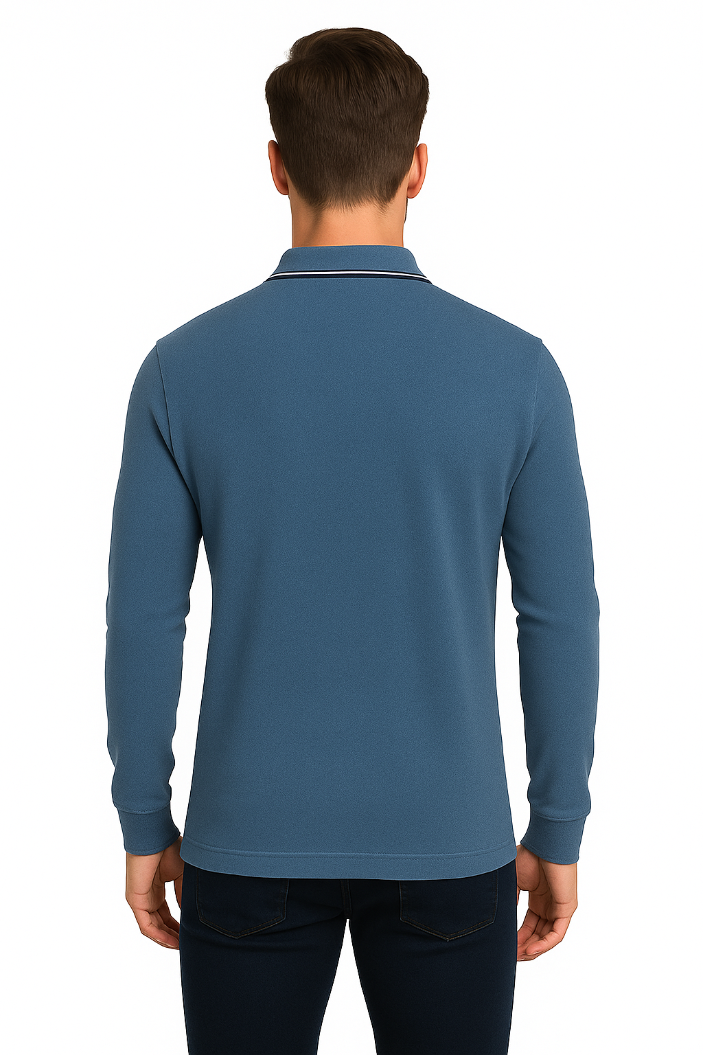 Men's Long Pique Sleeve Polo T-Shirt