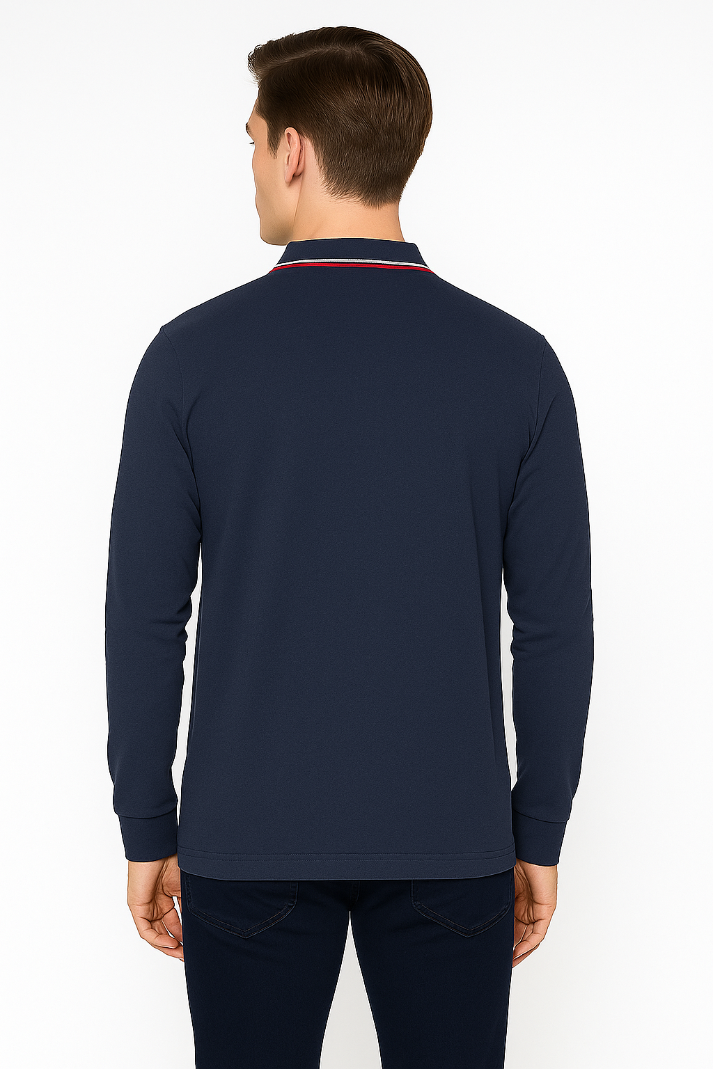 Men's Long Pique Sleeve Polo T-Shirt