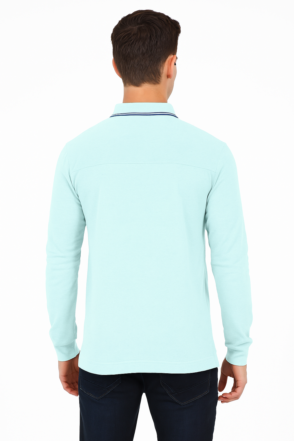 Men's Long Pique Sleeve Polo T-Shirt