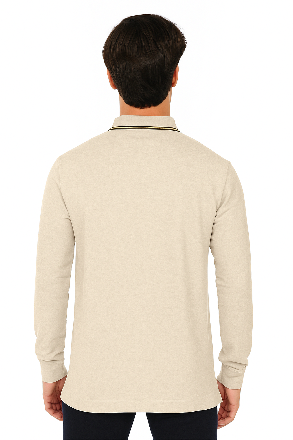 Men's Long Pique Sleeve Polo T-Shirt