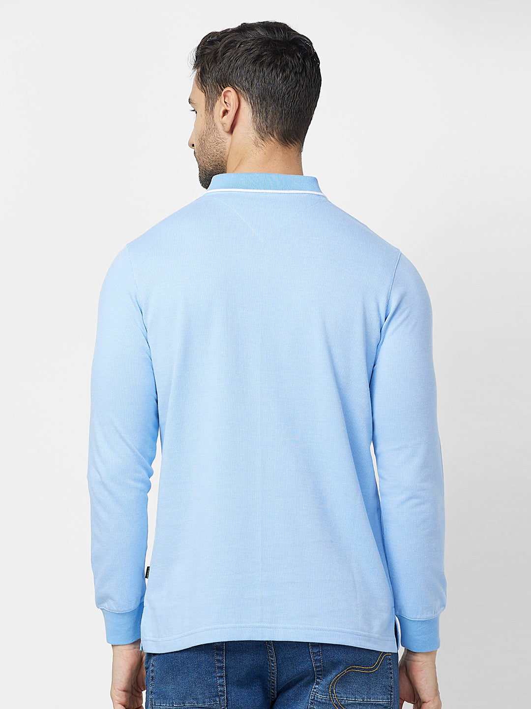 Men's Full-Sleeved Jacquard Polo Shirt