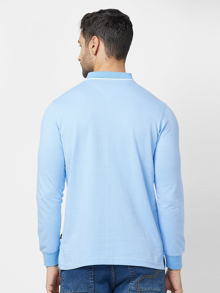 Men's Full-Sleeved Jacquard Polo Shirt