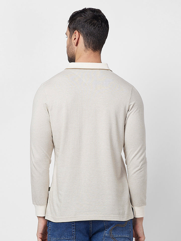 Men's Full-Sleeved Jacquard Polo Shirt- Big & Tall