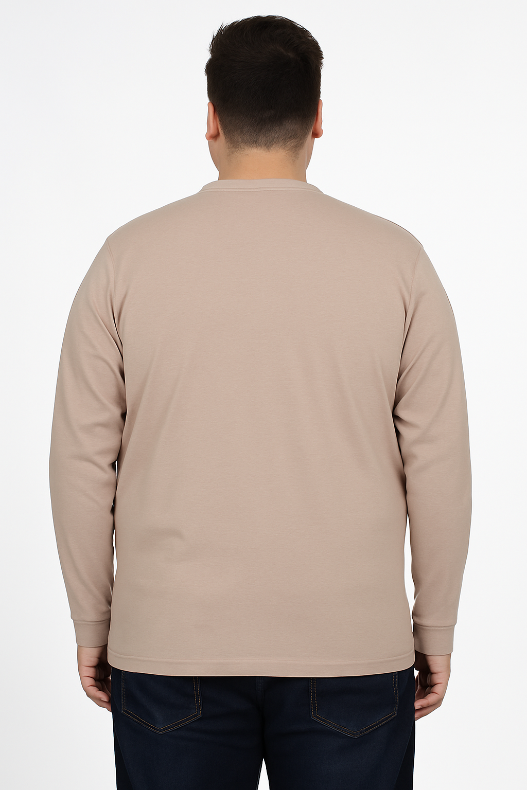 Men’s Light Blue Henley Neck T-Shirt - Big and Tall