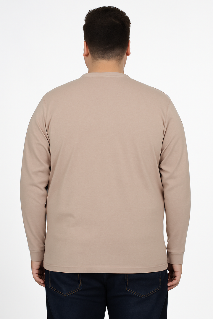 Men’s Light Blue Henley Neck T-Shirt - Big and Tall