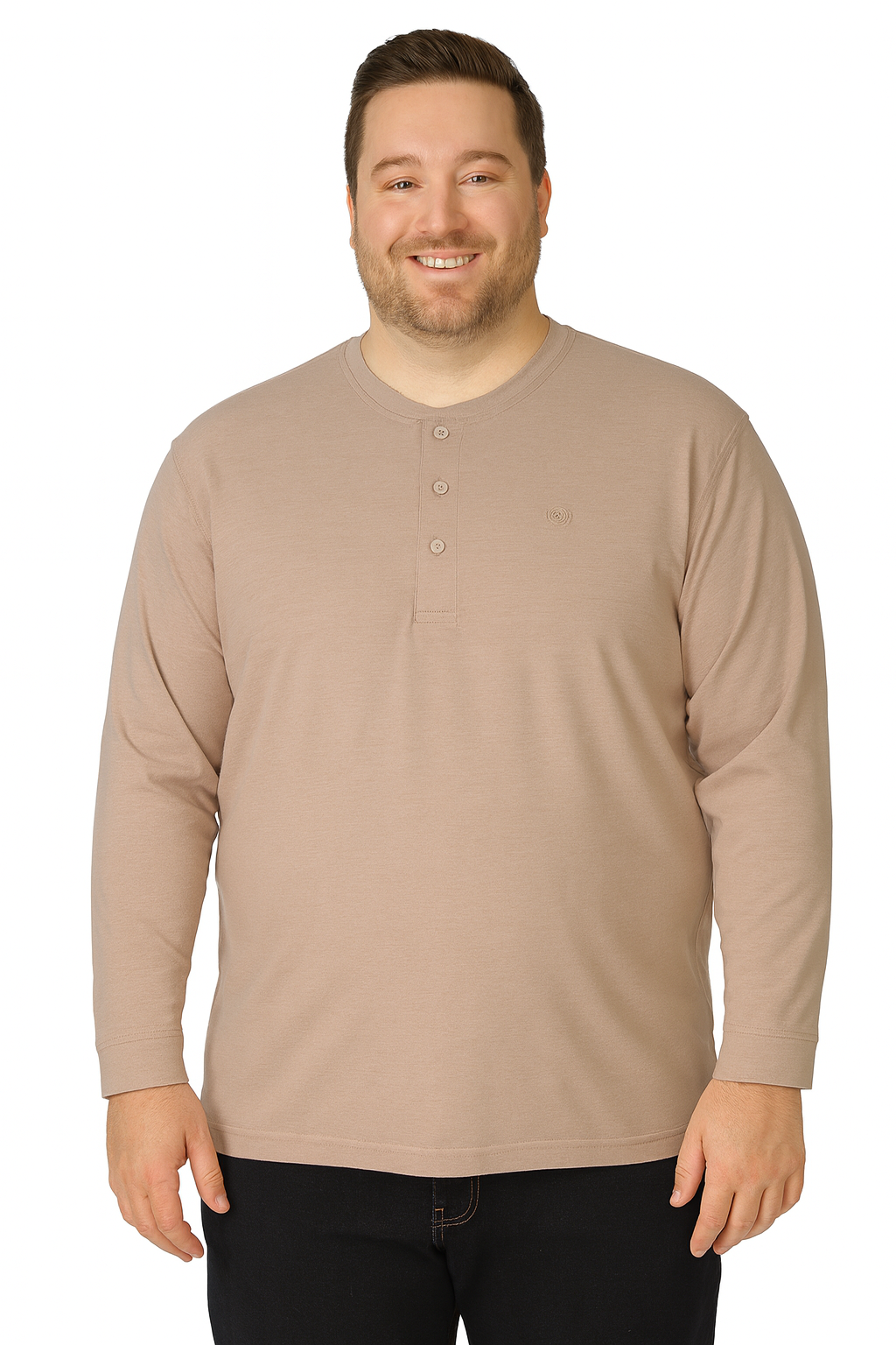 Men’s Light Blue Henley Neck T-Shirt - Big and Tall