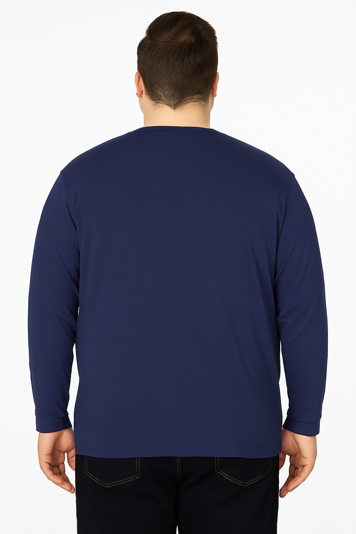 Men’s Light Blue Henley Neck T-Shirt - Big and Tall